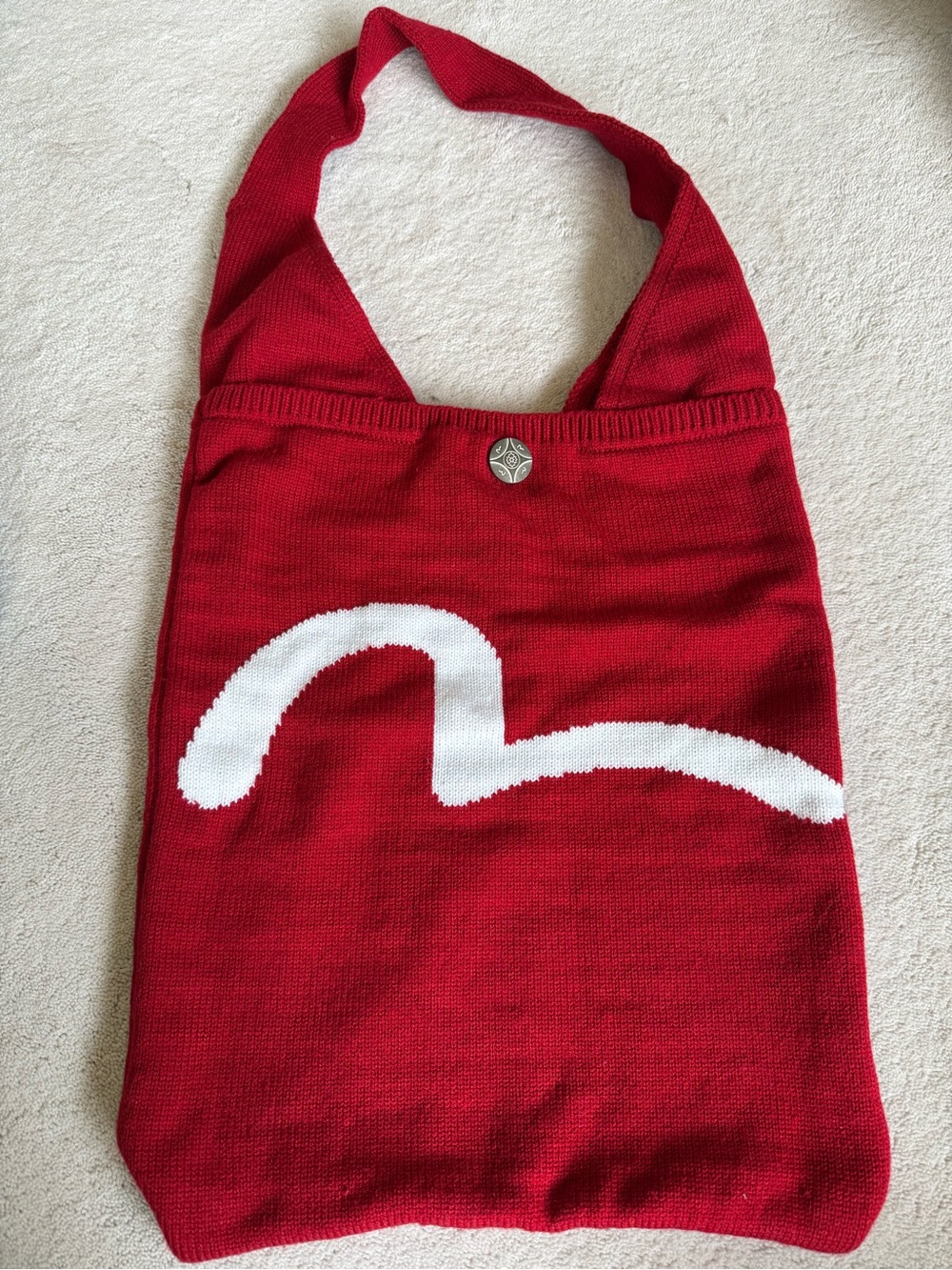 Red Evisu noted tote bag
